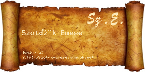 Szoták Emese névjegykártya