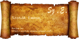 Szoták Emese névjegykártya